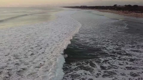 Airborne drone captures sea waves in Indonesia. Stock Footage 155998847