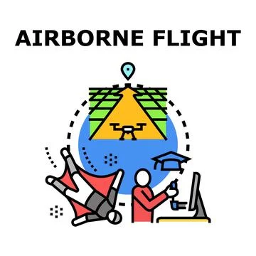 Airborne flight activities concept vector illustration 스톡 일러스트