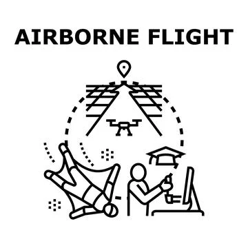 Airborne flight activities concept vector illustration 스톡 일러스트