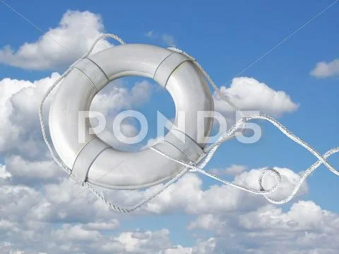 Airborne life ring Stock Illustration