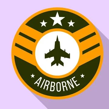 Airborne logo, flat style Stock Illustration