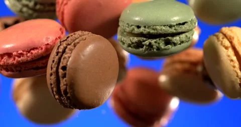 Airborne Macaron Showcase Super Slow Motion Stock Footage 333427166