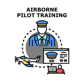Airborne pilot training course program concept Stock Illustration