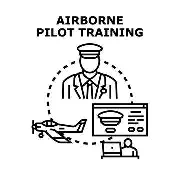 Airborne pilot training course program concept Stock Illustration