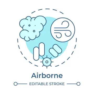 Airborne soft blue concept icon Stock Illustration