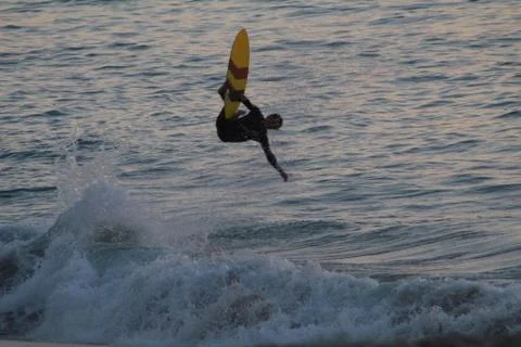Airborne Surfer Stock Photos