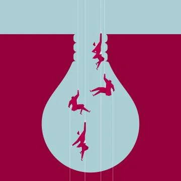 Airborne to the trap, the trap is shaped like a light bulb. Stock Illustration