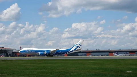 AirBridgeCargo Boeing 747 Taking Off Stock Footage 172104459