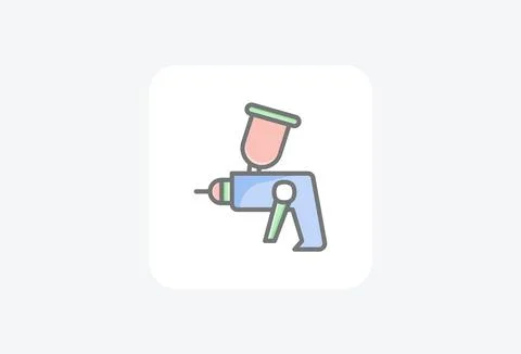 Airbrush, electric, fully editable vector fill icon Stock Illustration