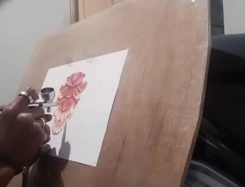 Airbrush mask drawing Video stock 226362128