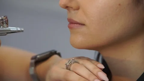 Airbrush professional makeup Stock Footage 78504441