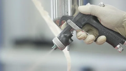 Airbrush slow motion 25p Stock Footage 87499770
