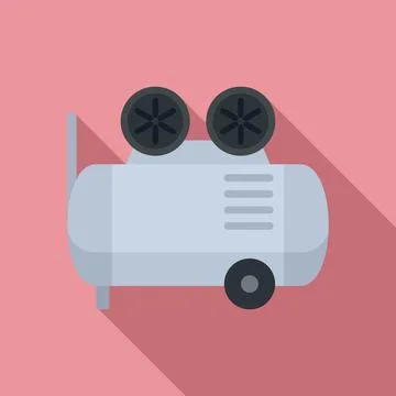 Airbrushing air compressor icon, flat style Stock Illustration