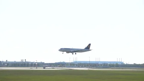 Airbus A320-214 airplane landing Stock Footage