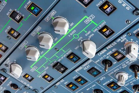 Airbus A320 overhead panel 库存照片
