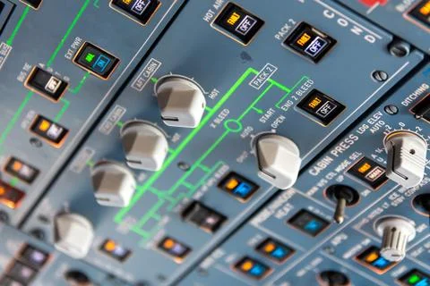 Airbus A320 overhead panel Stock Photos