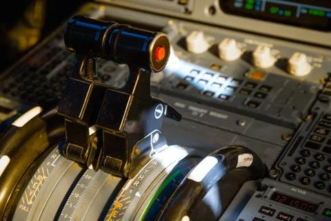 Airbus A320 thrust levers 库存照片