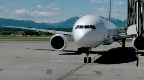 Airbus A330 Airplane Gating Stock Footage 34500059