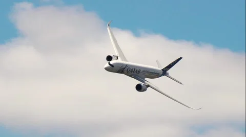 Airbus A350 in flight Stock Footage