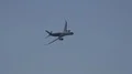Airbus A350 XWB airplane fly over in sunny blue sky HD Footage