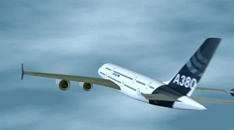 Airbus A380 flight Video stock 8835646