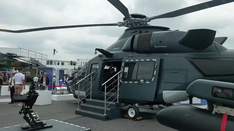 Airbus Helicopters H160 medium utility displayed at Singapore Airshow Stock Footage 340451702