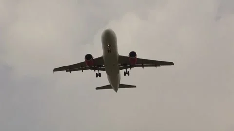 Airbus jet passes overhead Stock Footage 8552180