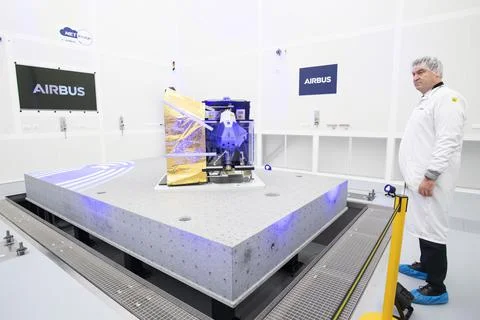 Airbus modernizes solar array production for satellites, Taufkirchen, Germany -  Stock Photos