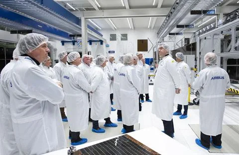Airbus modernizes solar array production for satellites, Taufkirchen, Germany -  Stock Photos