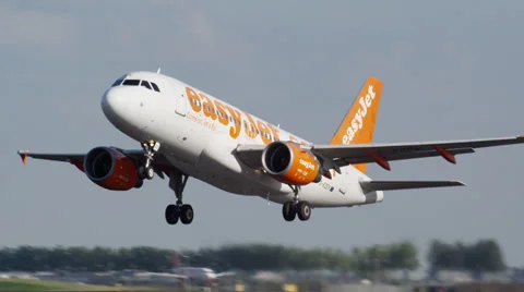 Airbus plane taking off from the runway Stock Footage 39894084