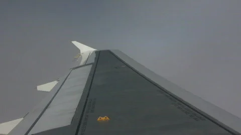 Airbus Wing through Clouds CR Stock Footage 571300
