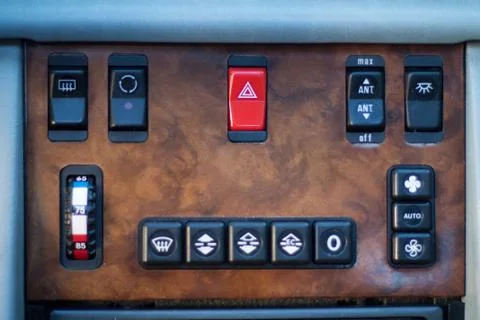 Aircondition controls in car Stock Photos