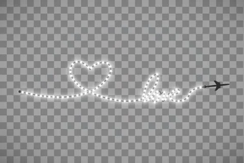 The aircraft and its track in the form of a strip of shiny LED strip in the Stock Illustration