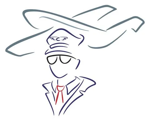 Aircraft and pilot Stock Illustration