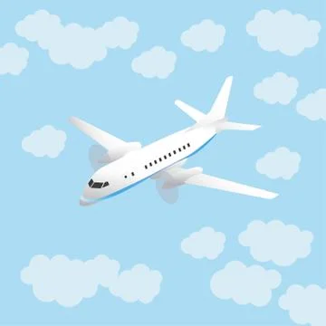 Aircraft and sky Stock Illustration