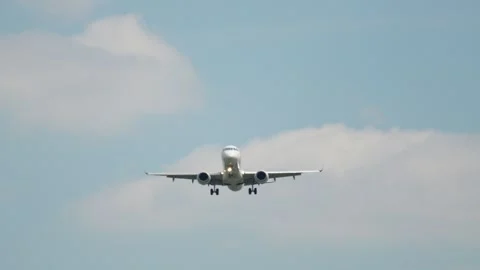 Aircraft approach and landing sequence at an airport Stock Footage 336319298