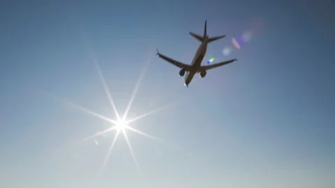 Aircraft on approach, overhead, arriving at YVR airport, plane flying, air Stock Footage 158514947