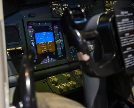 Aircraft attitude indicator display panel Stock Photos