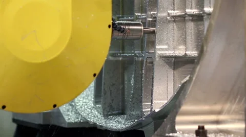 Aircraft building. High-tech robotic manufacturing. Grinding of a metal blank. 库存影片 62900682