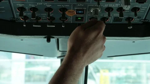 Aircraft cabin switch Stock Footage 77050741