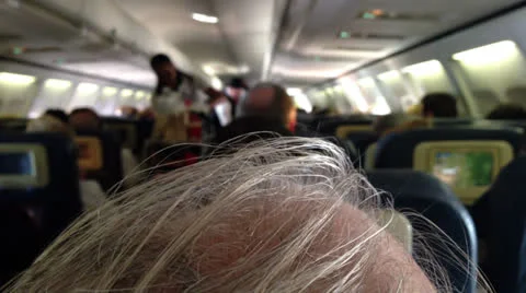 Aircraft cabin on while flying. Stock Footage 23421073