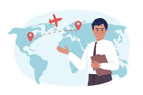 Aircraft cargo supervisor flat concept vector illustration Illustrazione stock