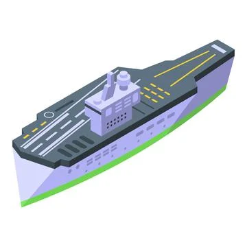 Aircraft carrier float icon, isometric style Illustrazione stock