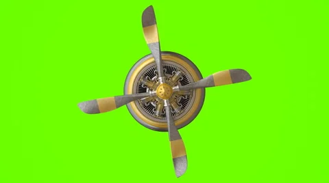 Aircraft. close-up Radial engine isolated on green screen Stock Footage 46859673