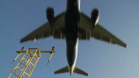 Aircraft coming in to land Stock Footage