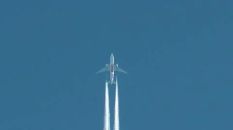 Aircraft Contrail Stock Footage 10700931