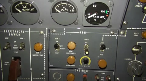 Aircraft Control Panel Stock Footage 42677847