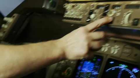 Aircraft Controls Stock Footage 22771941