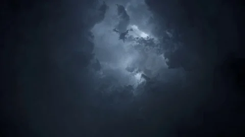 Aircraft Crushing Down Under a Lightning Storm Stock Footage 78824802