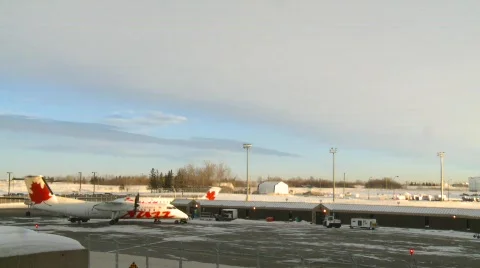 Aircraft, Dash8 on apron Stock Footage